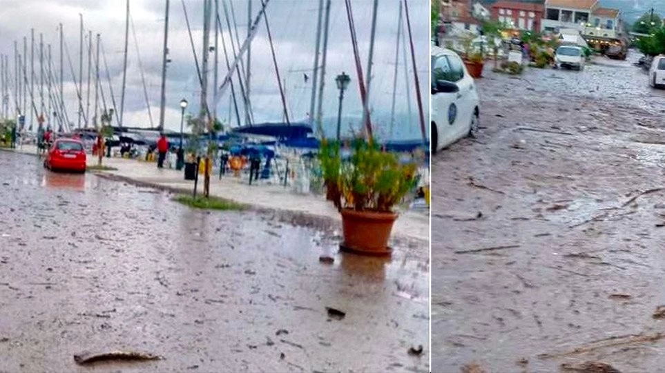 Στο ζενίθ της η κακοκαιρία: Ισχυρές καταιγίδες στη Δυτική Ελλάδα – Πλημμύρες στην Αγία Ευφημία Κεφαλονιάς